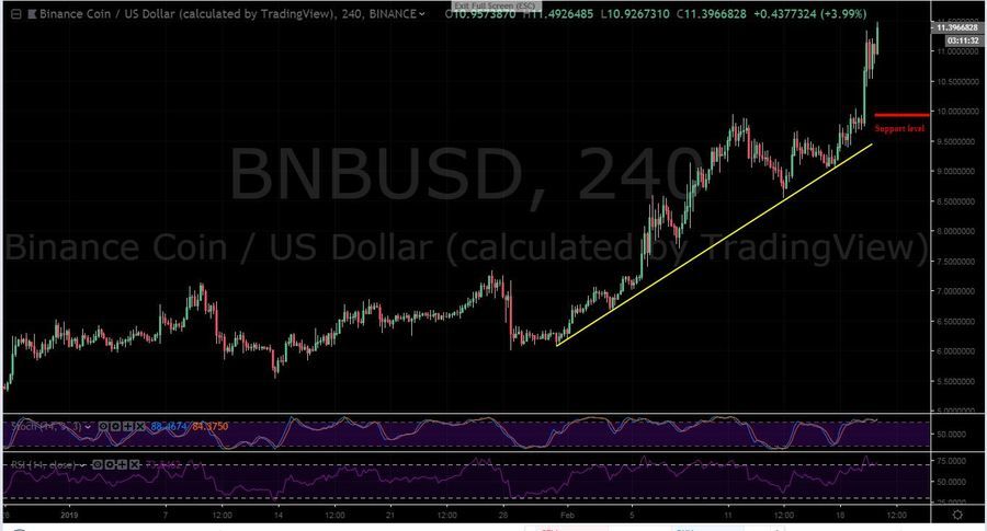 BNB-USD 4H Chart - February 20