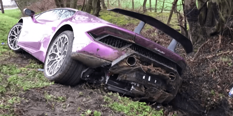 Bitstocks CEO Crashes His $500k Lambo in a Ditch After Spinning Off a Road Main
