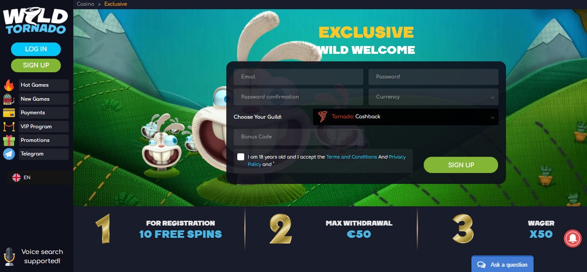 Wild Tornado Bitcoin Casino