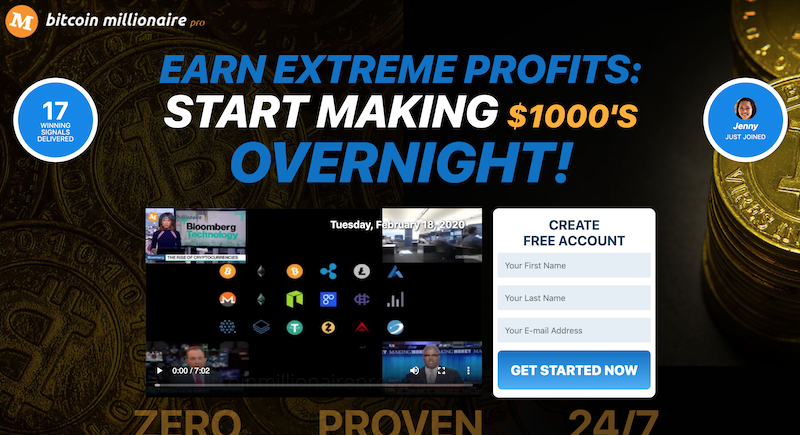 Bitcoin Millionaire Pro Homepage