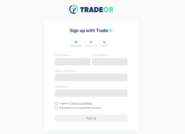 TradeOr sign up