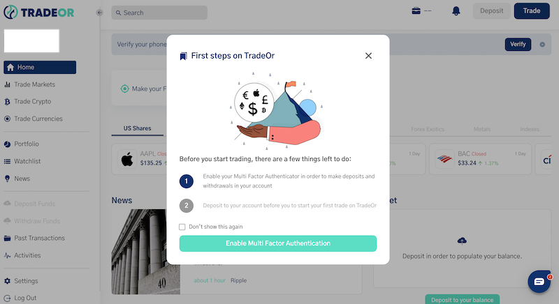 TradeOr 2FA