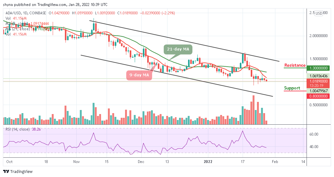 Cardano Price Analysis: ADA/USD Faces the South; Trades below $1.02