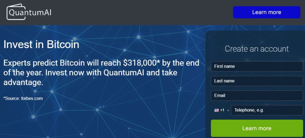 Quantum AI weboldal