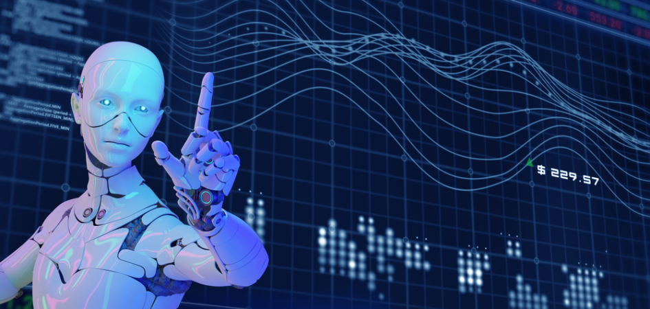 Robot trading graph chart background