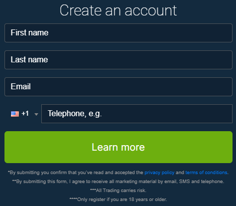Bit Iplex Codes account form