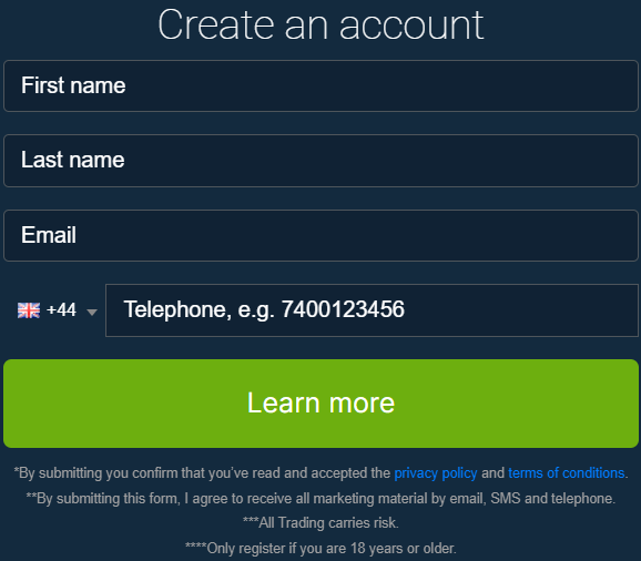 Bitcode Method Creare un account