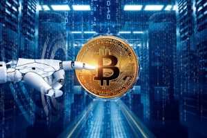 robot hand keep crypto coin