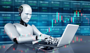 Robot AI che utilizza l'apprendimento automatico
