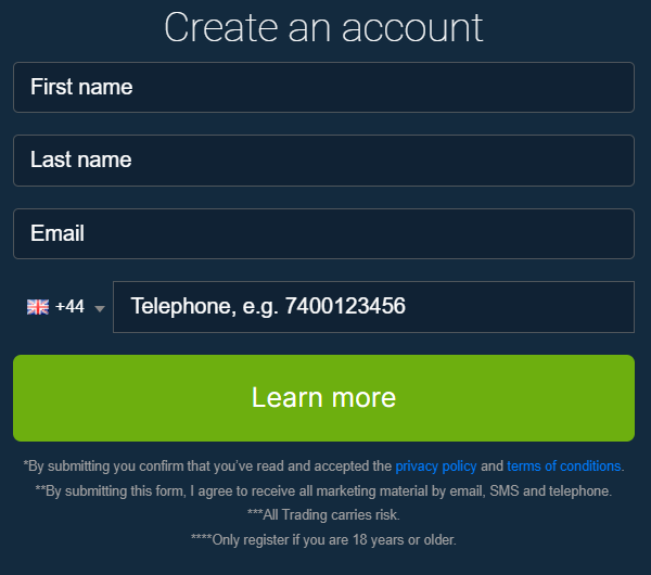 Immediate Momentum new account registration