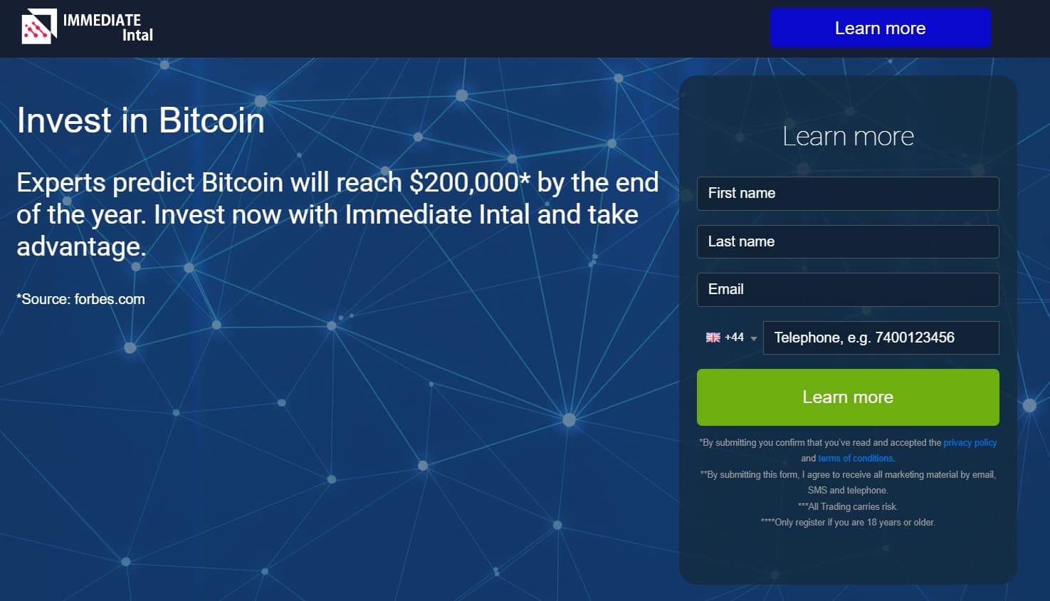 immediate intal ai login page